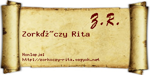 Zorkóczy Rita névjegykártya