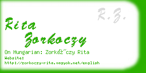 rita zorkoczy business card